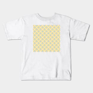 Yellow & Blue Floral Pattern Kids T-Shirt